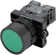 KAVJU 22mm XB2-EA Plastic Push Button Switch Start/Stop Black/White Arrow 10A/415V Self-Reset/Momentary Symbol Button Switch(Green)