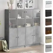 Highboard with Doors Storage Cabinet Tall Cupboard Engineered Wood vidaXL
