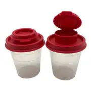 Tupperware Salt and Pepper Shakers 2 oz. Tupper Mini Midgets Red Set
