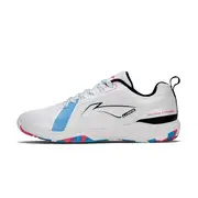 Li-Ning Aero Lite Non-Marking Badminton Shoes - Lightweight & Shock Absorption - Sports Footwear For Unisex - Material: Mesh & TPU Upper - Color: White/Black/Blue/Red - Size: 9UK/10US/44EU