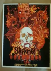Slipknot w Korn 'Prepare for Hell' Silkscreen Tour Poster 2014 Art Vance Kelly