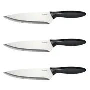3Pc Set 18.5cm Culinare Chef Knife Cutlery Tool Kitchen Stainless Steel Cutting