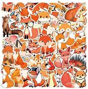60 Packs Fox Stickers Water Bottles Laptop Phone Motorcycle Computer Guitar Skateboard Hydroflasks Fox Vinyl Sticker Waterproof Aesthetic Trendy Decals for Teens Girls Adults