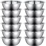 Set of 12 Stainless Steel Mixing Bowls, Nesting Metal Prep Bowls Bulk Kitchen...