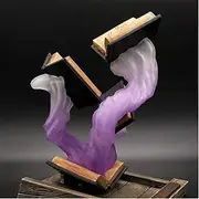 Thyggzjbs Magic Book Dice Tower - Tomes of Magics Big Book Collection With Clear Ornament Bulbs - Personalized Magic Tower (Purple+White)