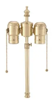 B&P Lamp Adjustable (10"-15") Cluster Pull Chain Sockets, Brass