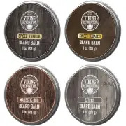Viking Revolution 4 Beard Balm Variety Pack (1oz Each)- Spiced Vanilla, Sweet...