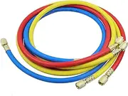 Chinflly Refrigerant Charging Hose,R410 R134A R22 Refrigerant Charging Hoses HVAC,1/4" Thread Automotive Air Condition Refrigerant A/C Charging Hose