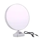 Lecluse LED Photo Frame Magic Mirror Round Makeup Light Home Decor Portable