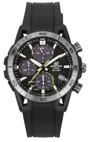 Casio Edifice Analog Chronograph Grey Dial Solar 100M Men's Watch EQS-960PB-1AV