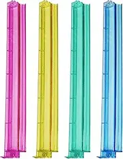 Mahjong Racks with Pushers, Clear Multicolor Acrylic Set of 4, Mahjong Tile Storage Organizer (18.7x3.2x1.2 inches), Board Game & Mah Jongg Accessories