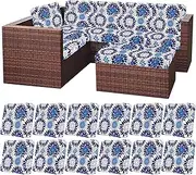 HEBE Outdoor Patio Cushion Covers Set of 12 Waterproof Stretch Seat Cushion Cover for Patio Furniture Clearance Outdoor Sofa Cushion Cover Replacement Couch Slipcovers Chair Seat Cover