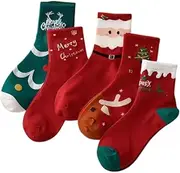 [APLVFFZH] Christmas Socks Breathable Sweat Absorbing Comfortable Lightweight Red Socks for