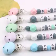 Personalised Baby Dummy Soother Wooden Clip Holder Strap Shower Christening”Gift