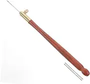 LOLIPPYY Crochet Beads Embroidery Tools French Embroidery Hook Wood Handle High Hardness Brass Hooks 3 Replaceable Needles Beading Needle Set
