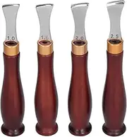 4PCS Leather Edgers Kit, Professional Trimming Tools with Wooden Handle, Cutting Cutting for DIY Craft Leather Handbags Wallets, 4 Different
