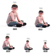 Resin 1/18 1/24 1/43 1/64 1/87 Kid In Hat Scene Props Miniature Doll Figure Toys
