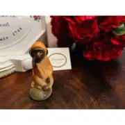 1 Lomonosov Porcelain MONKEY Figurine 3" Tan THINKING LFZ New Imperial Russian