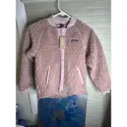 Patagonia Retro-X Bomber Jacket Fleece Button Front Pink Girls Size Medium (10)