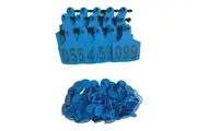 1-100 Cattle Number Ear Tags 7.5x10cm Set - XL Blue Cow Sheep Livestock Labels