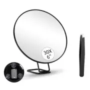 30X Magnifying with Stand Tweezers Magnified Makeup with 3 Suction Cups1354