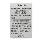 Gifts for Son from Dad, To My Son Engraved Wallet Card Inserts with