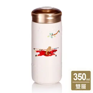 乾唐軒活瓷 馬上封侯隨身杯 / 白彩金350ml