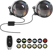 2PCS Dynamic Devil Eyes LED Car Headlight, Blinking Halloween Headlights Demon Eyes with Color Lenses for Eyes & Adjustable Eye Pattern, Cool Car Accessories Lens Model 33 Mode