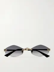 [Cartier Eyewear] Cartier Eyewear - Panthère Hexagon-frame Gold-tone Sunglasses - One size One size Gold