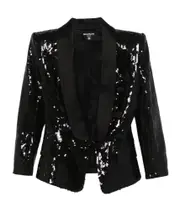 Balmain Sequinned Collared Blazer FR34,FR36,FR38,FR40,FR42 Black