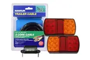 Elinz 2x LED Tail Lights Stop Turn Indicator Number Plate Light 12V Trailer Caravan 30M Narva 5 Core Trailer Cable