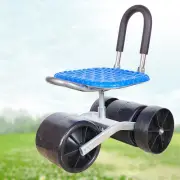 Garden Stool with Wheels Heavy Duty Frame Garden Tool Rolling Stool with Back