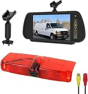 High-Order Backup Rear View Reversing Car Mount Brake Light Camera Compatible for GMC Savana Van Chevrolet with A 7-inch Rear View(7 inch Rear View)