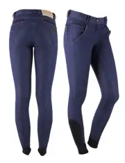 QHP Lady Breeches Denim anti-slip full seat