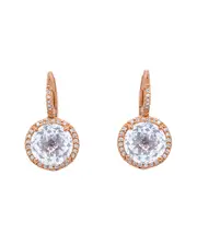 Diana M. Fine Jewelry 14K Rose Gold 3.58 ct. tw. Diamond & White Topaz Halo Earrings NoSize NoColor