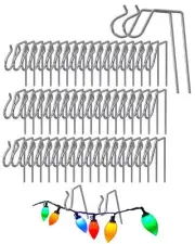 50 Pcs Stainless Steel Christmas Light Hangers Hooks for Outdoor Gutters
