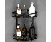 Two-Tier Wall-Mounted Corner Shelf for Bathroom