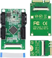 chenyang Mini PCI-E/M.2(A+E Key) to 4 SATA 3.0 Extension Card Adapter for Motherboard SATA Hard Drive Port Extension with 10cm Flat Cable