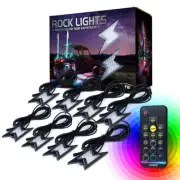 8 Pods RGB LED Rock Lights Underbody Neon lighting Kit w/ IR Remote ATV UTV