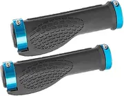 Bike Handlebar Grips, Ergonomic Design, Aluminum Double Lock-on, Mountain Bike Grips, MTB BMX Foldable Urban Bicycles Grips, Scooter Grips - Blue