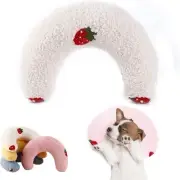U-Shaped Calming Pillow for Cats and Dogs - Super Soft Plush Fabric, White