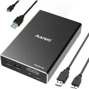MAIWO Dual Bay Hard Drive RAID Enclosure for 2.5 Inch SATA SSD HDD, RAID 0/1