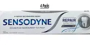 4 Packs of 75ml Sensodyne Repair Protect Deep Repair Toothpaste Whitening NEW