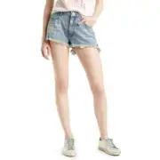 One Teaspoon Blue Jailbird Le Wolves High Waist Cutoff Denim Shorts NWT Size 25