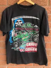 SALE 1995 Grave Digger 90s Monster Truck basic black Reprint T shirt
