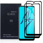 [2 PACK] Oppo AX7 Screen Protector Full Coverage Tempered Glass Screen Protector Guard (Black) - Case Friendly