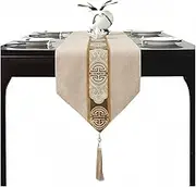 Table Runner Chinese Zen Gray Rectangular Tea Table Cloth Waterproof and Oil-Proof Table Flag-33*270Cm