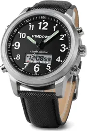 Morakot Watches for Men, Waterproof Analog Digital Sport Watches Multifunctional Outdoor Watch LED Backlight, Alarm Stopwatch Calendar. Silver Case...