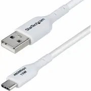 StarTech.com 3m (9.8ft) USB-A to USB-C Charging Cable, Charge & Sync, 3A, USB 2.0, TPE Jacket - White USB Charging Cord - USB-A to USB-C Charging and