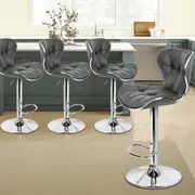 4x ALFORDSON Bar Stools Swivel Chair Grey